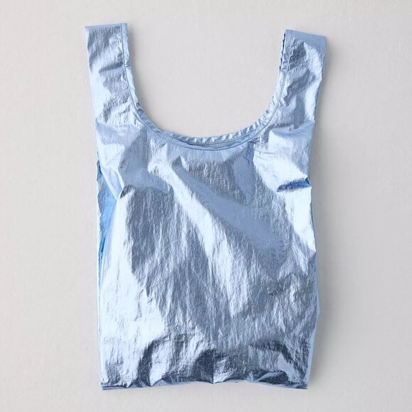 BAGGU Handbags - NWT Baby Baggu - Metallic Light Blue